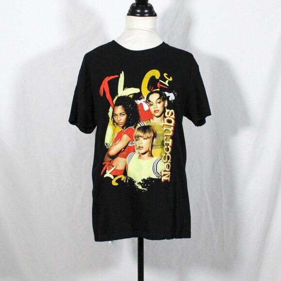 TLC No Scrubs Band Tee Black Vintage Y2K Style Shirt Size Large - Picture 1 of 10